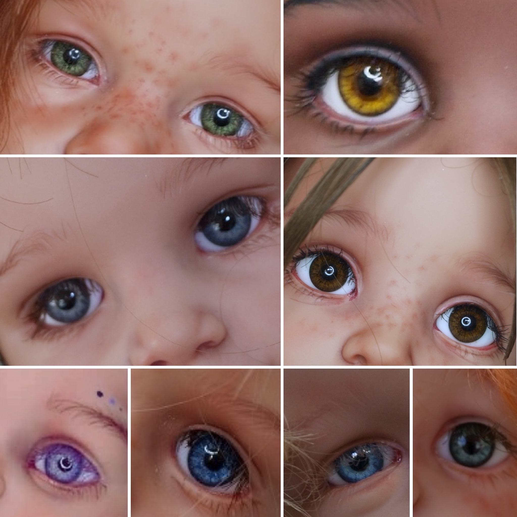 yeux violet 16mm en verre ovales Jumeau®-poupée ancienne/moderne-Doll glass eyes 